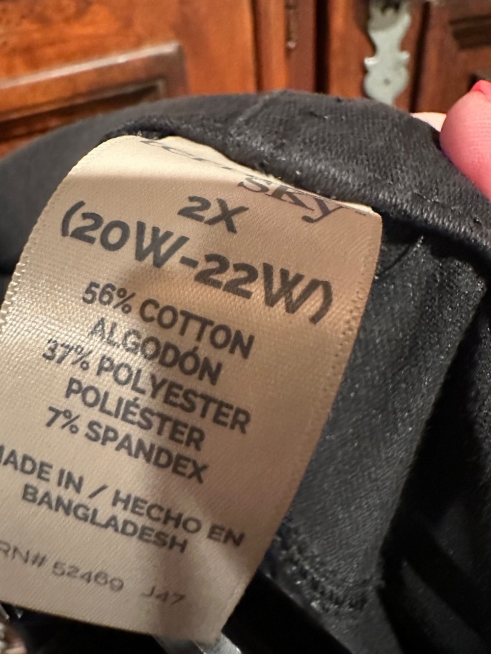 2X 20W 22W Jet black Not fadedTerra & Sky folded cuff Capri Jeggings STRETCHY - Picture 2 of 4
